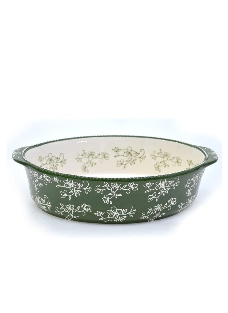 Temp-tations temp-tations® Floral Lace Oval Baker with Banana Grass Woven Basket - Green  - Image 4