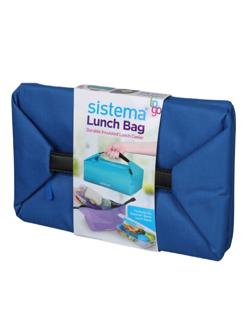 Sistema Insulated Lunch Bag Blue – Reusable Lunch Cooler Bag with Thermal Insulation, Lightweight Portable Lunch Tote for School, Office, Picnic, Travel & Meal Prep Food Storage - Image 1