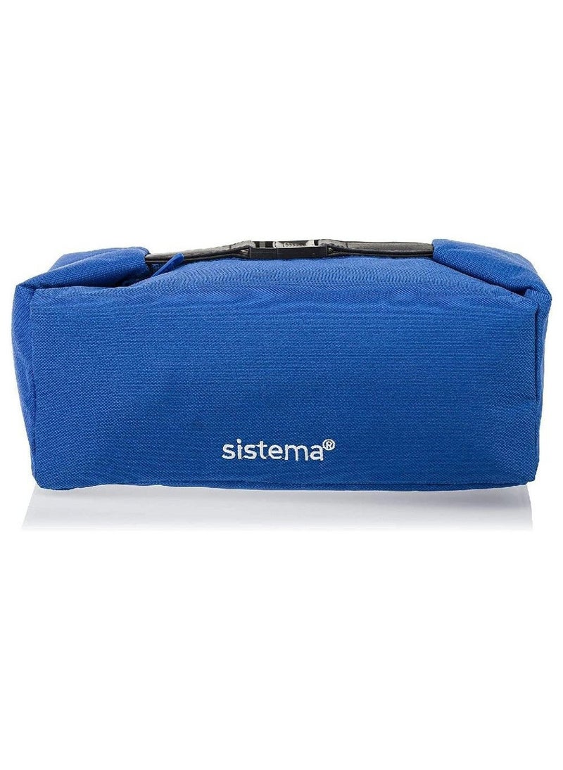 Sistema Insulated Lunch Bag Blue – Reusable Lunch Cooler Bag with Thermal Insulation, Lightweight Portable Lunch Tote for School, Office, Picnic, Travel & Meal Prep Food Storage - Image 3