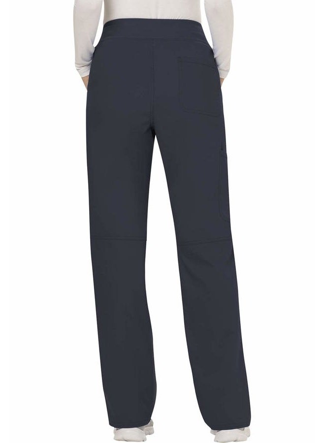 Cherokee Scrub Set for Women, Mock Wrap Top & Mid Rise Straight Leg Pant, Ultra Soft 2-Way Stretch Medical Uniform - CK00040C, L, Pewter - Image 5