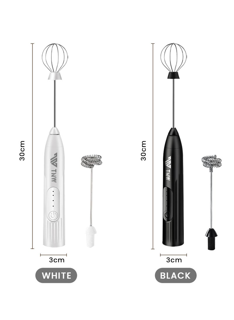 TNW - Milk Frother, Mini Handheld Electric Whisk Portable Coffee Frother with 2 Spring Whisks, 3-Speed, Rechargeable Foam Maker Beverage Mixer for Coffee, Latte, Matcha, Cappuccino and Hot Chocolates (Red) - Image 1