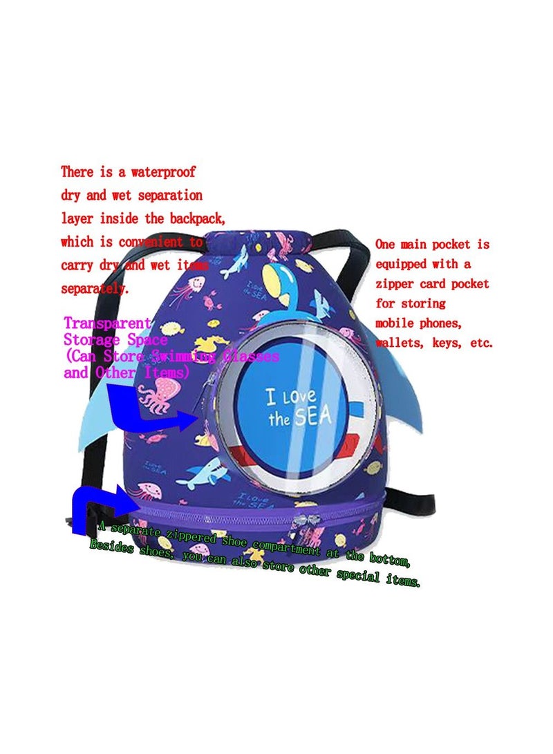 Generic 1-Piece Dry Wet Separation Fitness Bag,Waterproof Beach Swimming Bag Storage Backpack,Sports Equipment Swimming Bag,School Dry and Wet Separated Backpack with Storage Layer for Special Items and Glass  - Image 2