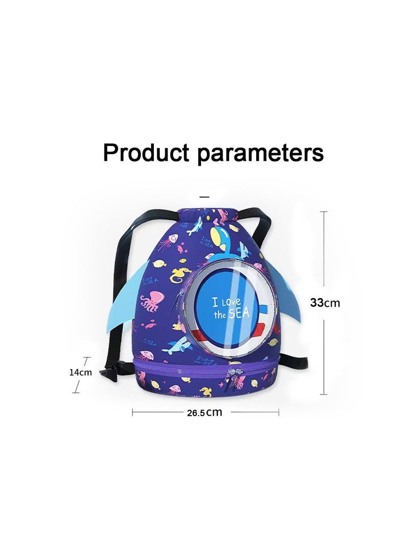 Generic 1-Piece Dry Wet Separation Fitness Bag,Waterproof Beach Swimming Bag Storage Backpack,Sports Equipment Swimming Bag,School Dry and Wet Separated Backpack with Storage Layer for Special Items and Glass  - Image 4