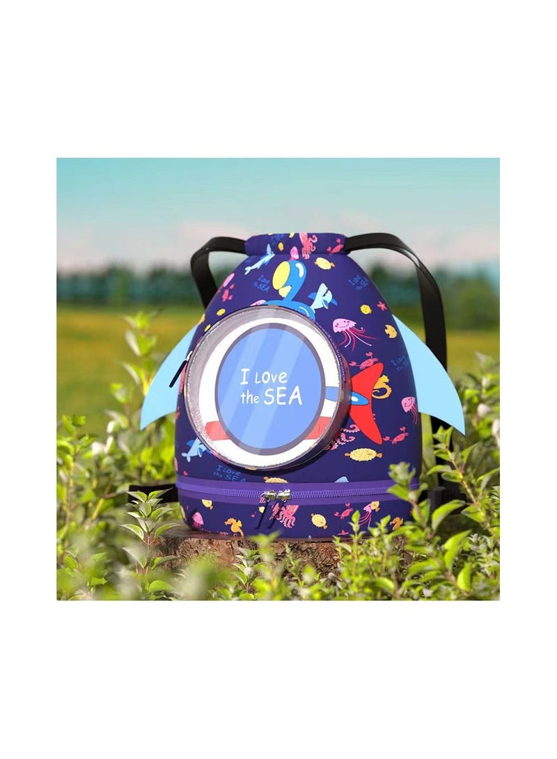 Generic 1-Piece Dry Wet Separation Fitness Bag,Waterproof Beach Swimming Bag Storage Backpack,Sports Equipment Swimming Bag,School Dry and Wet Separated Backpack with Storage Layer for Special Items and Glass  - Image 1