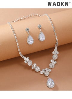 2 Pcs Jewelry Set With Necklace and Earrings Full Diamond V Neck Necklace Crystal Earrings Wedding Bridal Bridesmaid Costume Jewelry Set for Women and Girls Dress Accessories - pzsku/Z8B41EEB18D6B873A70CDZ/45/_/1729302510/a9527a2a-7baf-4ef0-b7b7-81071439e6c0