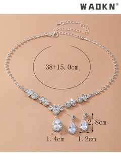 2 Pcs Jewelry Set With Necklace and Earrings Full Diamond V Neck Necklace Crystal Earrings Wedding Bridal Bridesmaid Costume Jewelry Set for Women and Girls Dress Accessories - pzsku/Z8B41EEB18D6B873A70CDZ/45/_/1729302511/c2a6156a-06b7-4ec1-9236-82b6e6b45eca