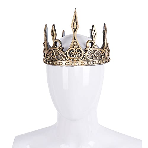 Yilistore Adult Royal King CrownAncient Prince Crown for Halloween Cosplay Gold - Image 1