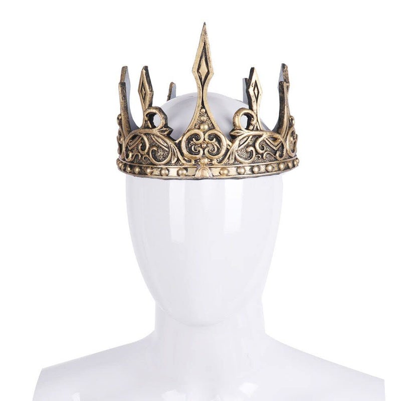 Yilistore Adult Royal King CrownAncient Prince Crown for Halloween Cosplay Gold - Image 3
