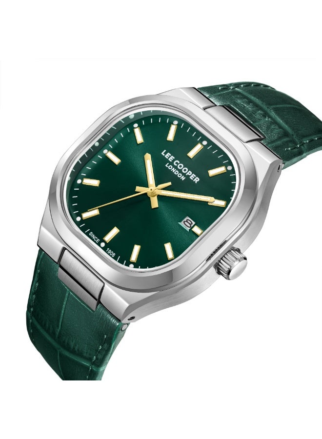 Lee Cooper ساعة يد رجالية جلدية تناظرية LC08179.375 - 42X47 مم - Image 2
