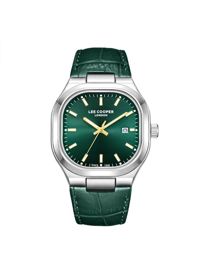 Lee Cooper ساعة يد رجالية جلدية تناظرية LC08179.375 - 42X47 مم - Image 1