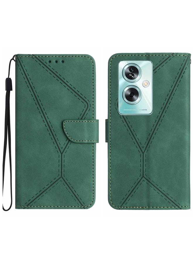 اس-توب جراب لهاتف OPPO Reno11 F 5G/F25 Pro 5G جراب هاتف من الجلد المنقوش بخياطة - Image 1