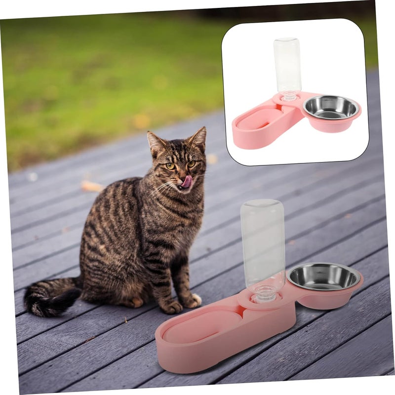 Garneck Stainless Steel Cat Bowl Set Rotating Corner Design Foldable PET Feeder for Cats and Dogs Dual Function Food and Water Dispenser Easy to Clean Rust-Resistant - Image 3
