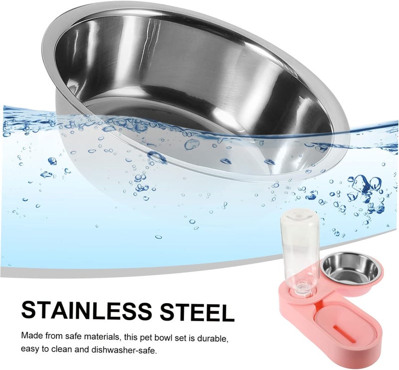 Garneck Stainless Steel Cat Bowl Set Rotating Corner Design Foldable PET Feeder for Cats and Dogs Dual Function Food and Water Dispenser Easy to Clean Rust-Resistant - Image 2