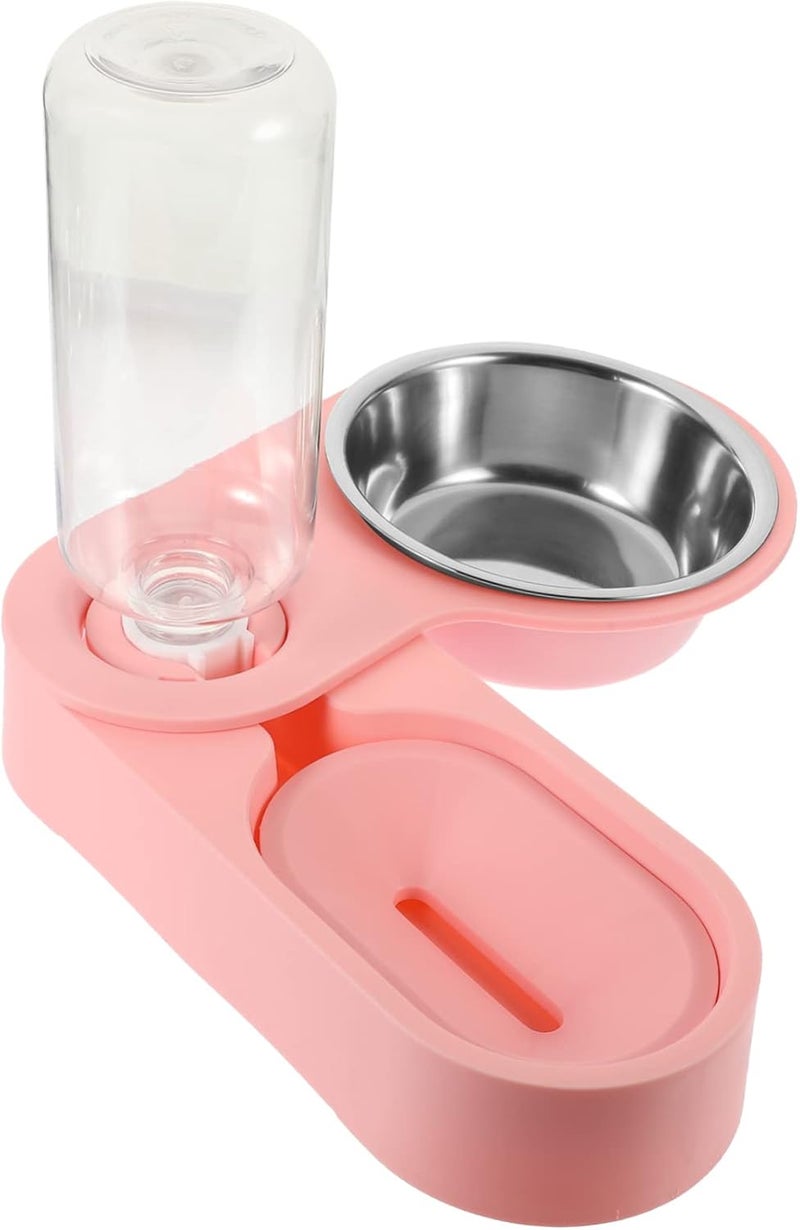Garneck Stainless Steel Cat Bowl Set Rotating Corner Design Foldable PET Feeder for Cats and Dogs Dual Function Food and Water Dispenser Easy to Clean Rust-Resistant - Image 1