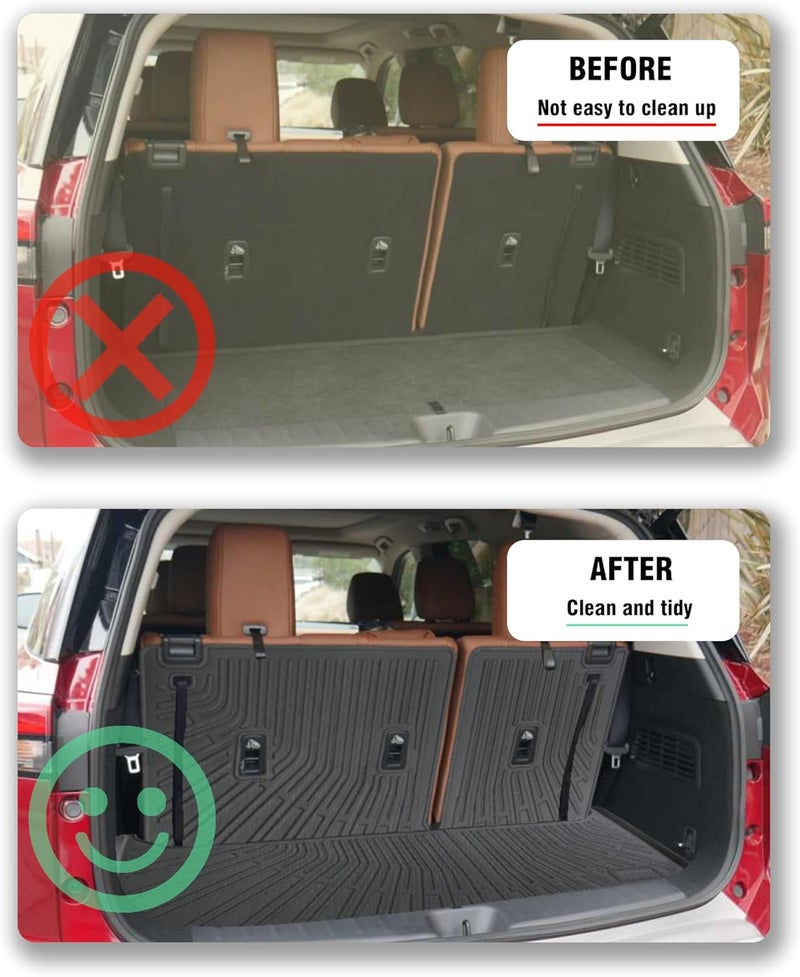 YEBOOCA Cargo Liner for 2022-2025 Nissan Pathfinder - Trunk Mat and Back Seat Cover Protector - Image 3