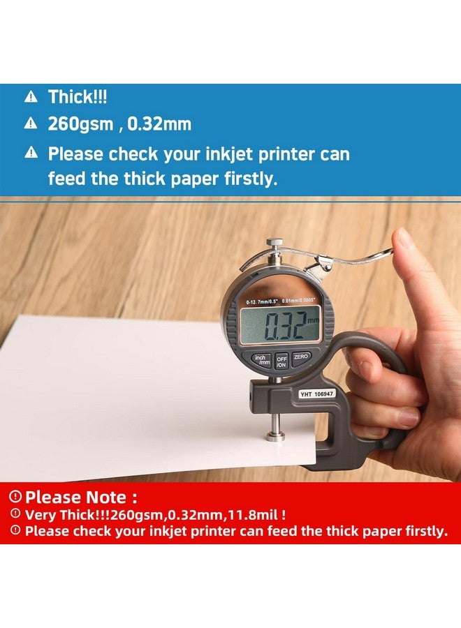 Uinkit Thick Photo Paper Glossy Double Sided 100 Sheets 8.5x11 Heavyweight 68lb 260gsm Inkjet Both Sides Printable 11.8mil A4 Letter size Flyer Bulk Pack 8.5 x 11 Card paper postcard postal A189 - Image 2