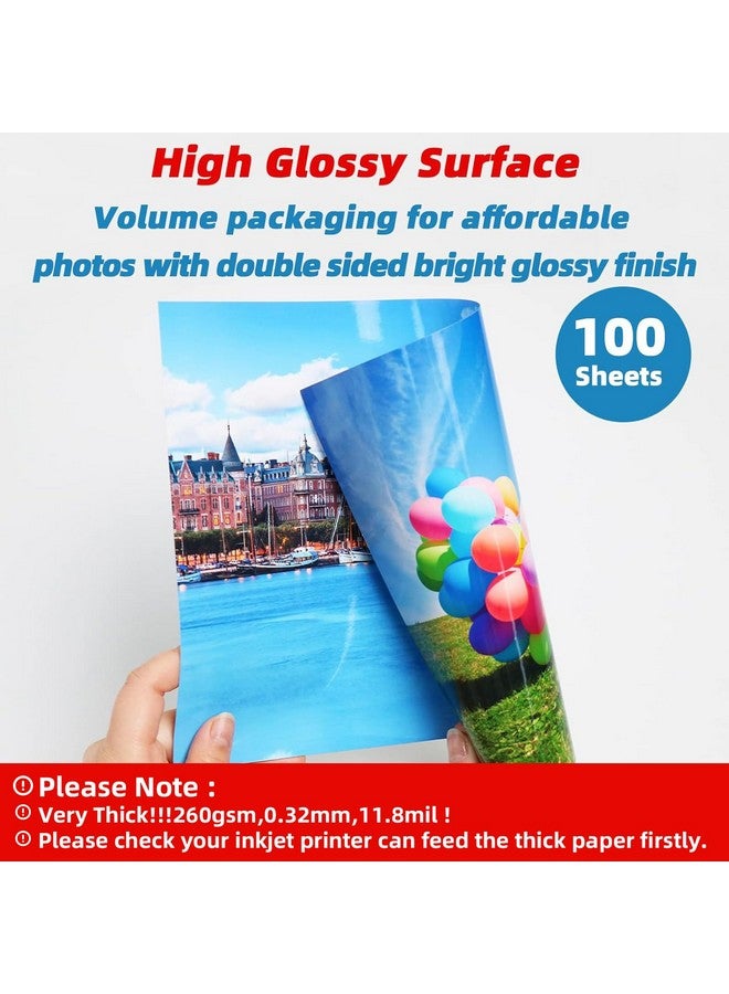 Uinkit Thick Photo Paper Glossy Double Sided 100 Sheets 8.5x11 Heavyweight 68lb 260gsm Inkjet Both Sides Printable 11.8mil A4 Letter size Flyer Bulk Pack 8.5 x 11 Card paper postcard postal A189 - Image 4