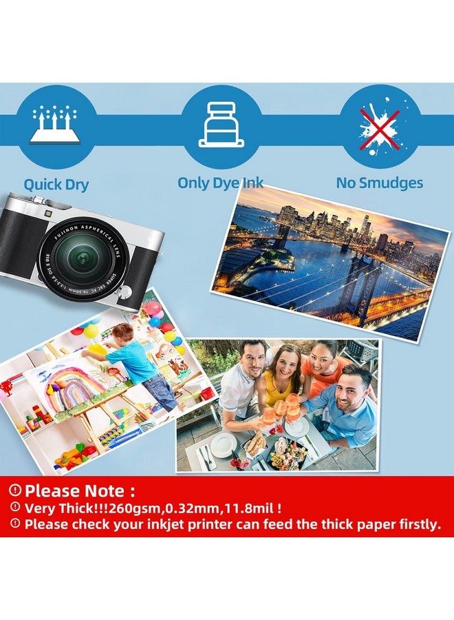 Uinkit Thick Photo Paper Glossy Double Sided 100 Sheets 8.5x11 Heavyweight 68lb 260gsm Inkjet Both Sides Printable 11.8mil A4 Letter size Flyer Bulk Pack 8.5 x 11 Card paper postcard postal A189 - Image 5