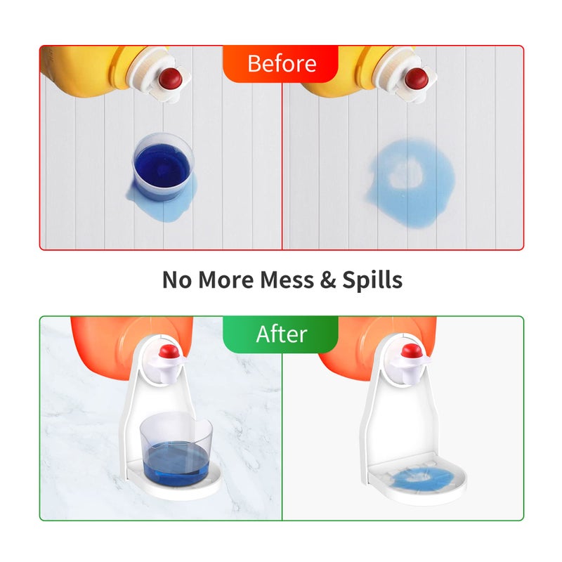 sootozy (2 Pack) Laundry Detergent Cup Holder Drip Catcher Organizer Clip Tight on Laundry Bottle Spouts, No More Leaks or Mess with Detergent and Fabric Softener in Laundry Room - Image 2