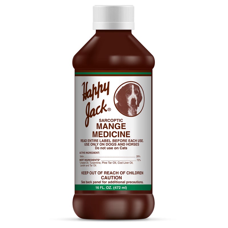 Happy Jack Mange Medicine & Mange Treatment for Dogs & Horses - Brings Relief to Severe Mange,16 oz - Image 1