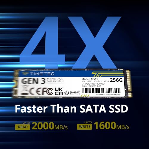 Timetec 256GB SSD NVMe PCIe Gen3x4 8Gb/s M.2 2280 3D NAND High Performance SLC Cache Read/Write Speed Up to 2,000/1,600 MB/s Internal Solid State Drive for PC Laptop and Desktop - Image 2