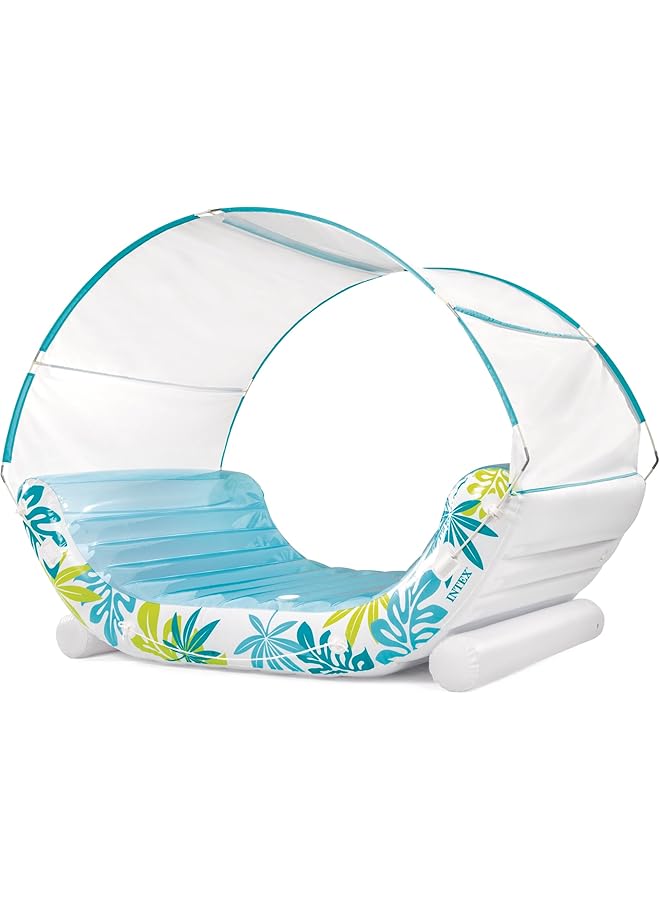 انتكس 56294Ep صالة المظلة الاستوائية القابلة للنفخ: مظلة قماشية قابلة للفصل - حاملات أكواب مدمجة - أربطة حبل - سعة وزن 440 رطل - 88 بوصة × 59 بوصة × 65 بوصة - Image 1