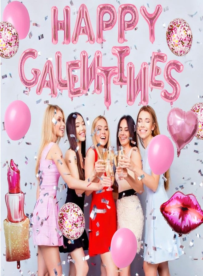 Zeptrix 29Pcs Happy Galentines Day Balloons Decorations Galentines Balloons Set Include Happy Galentine’s Day,Lip,Heart Shape,Lipstick Shape Foil Balloon and Latex Balloon for Galentine Days Party Decorations - Image 5