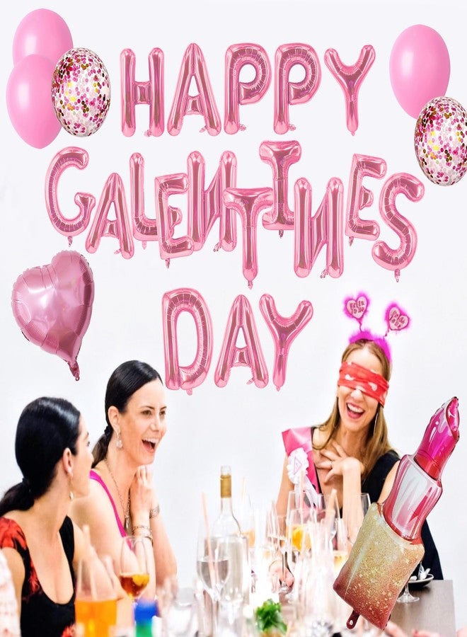 Zeptrix 29Pcs Happy Galentines Day Balloons Decorations Galentines Balloons Set Include Happy Galentine’s Day,Lip,Heart Shape,Lipstick Shape Foil Balloon and Latex Balloon for Galentine Days Party Decorations - Image 3