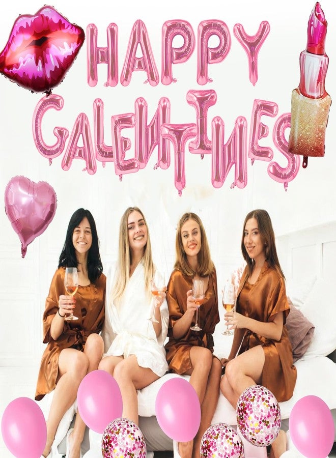 Zeptrix 29Pcs Happy Galentines Day Balloons Decorations Galentines Balloons Set Include Happy Galentine’s Day,Lip,Heart Shape,Lipstick Shape Foil Balloon and Latex Balloon for Galentine Days Party Decorations - Image 4