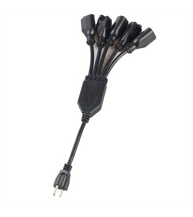 1 To 5 Outlet Adapter Y Splitter Power Cord Flat Plug Space Saving 0.34m - Image 5