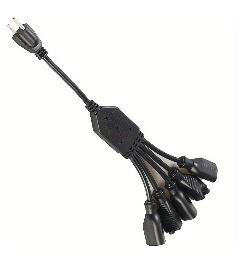1 To 5 Outlet Adapter Y Splitter Power Cord Flat Plug Space Saving 0.34m - Image 3