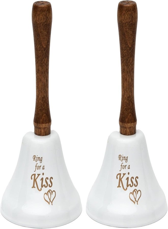 Bevin Bells Ring for a Kiss Wedding Bell | Loud Cowbell, Tea Bell or Ornamental Bells | Party Bell | Wedding Reception & Rehearsal Dinner Bells | Countertop Service Call Bell | Made in CT, USA - Image 1