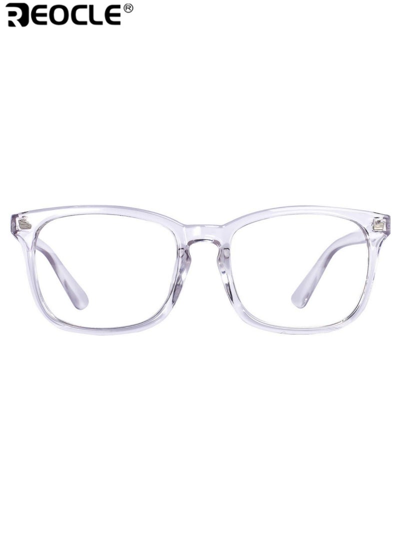 REOCLE Unisex Anti-Blue Light Glasses Professional Anti-Glare & UV Protection Reading Glasses Comfortable Lightweight Eyewear to Relieve Eye Strain Effectively - Image 2