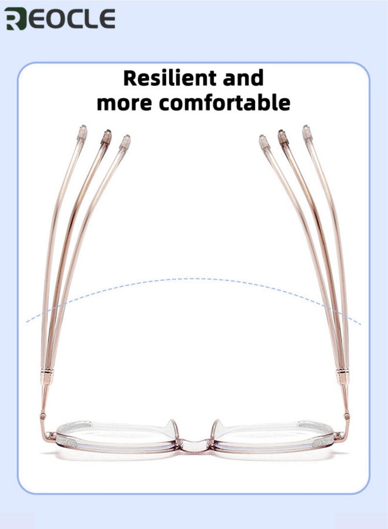 REOCLE Unisex Anti-Blue Light Glasses Professional Anti-Glare & UV Protection Reading Glasses Comfortable Lightweight Eyewear to Relieve Eye Strain Effectively - Image 4