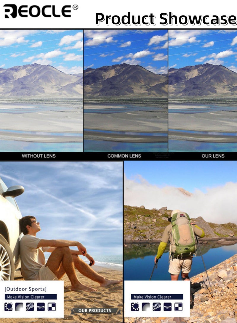 REOCLE Unisex Anti-Blue Light Glasses Professional Anti-Glare & UV Protection Reading Glasses Comfortable Lightweight Eyewear to Relieve Eye Strain Effectively - Image 5