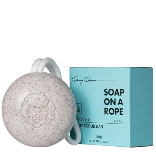 MARLOWE. No. 069 Soap On A Rope Body Exfoliator Scrub Soap Bar 4.85 Oz with Pumice, Apricot Seed Powder, Shea Butter & Olive Oil, Formula with No Parabens & Sulfates, Santal Scent - Image 1