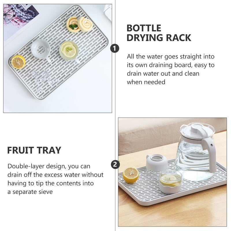 Infant Bottle Dryer, Serving Tray with Draining Board, Prevents Counter-top Stains - Image 5
