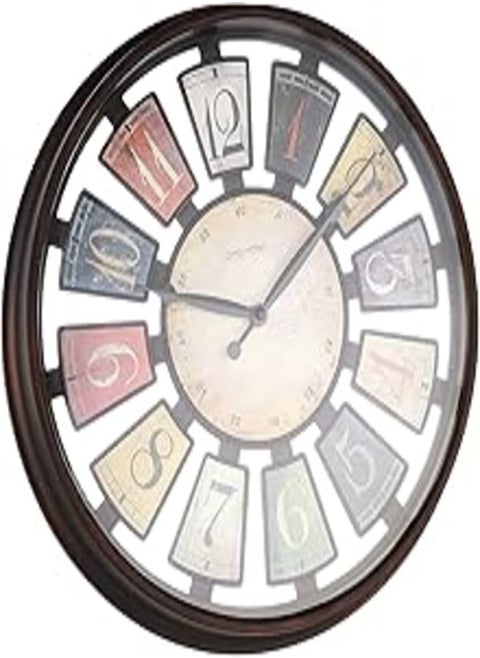 Circular wall clock modern, with battery operated,for home, office, kitchen, classroom and more - multi colors(swi522)