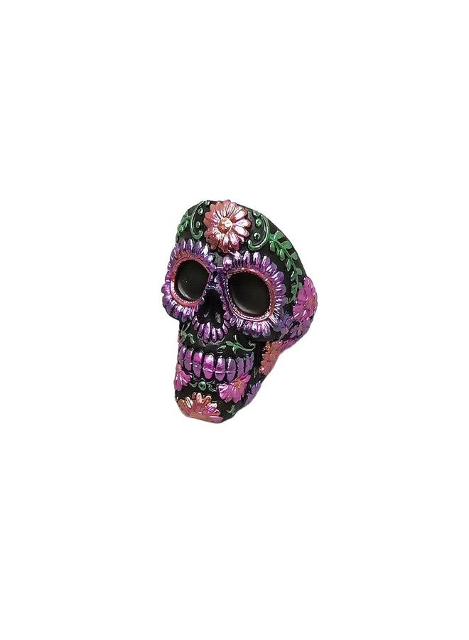 F.e.s.s. Day of the Dead Skull Smoking Ashtray - 3.75" Metallic Polyresin - Image 5