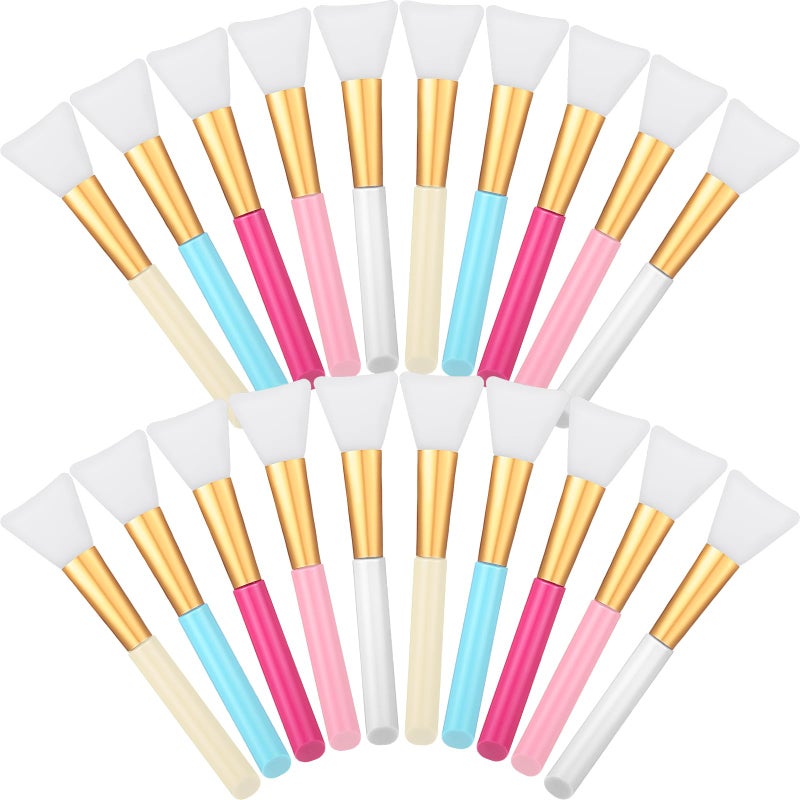 Patelai 20pcs Silicone Face Mask Applicators Soft Face Mask Brushes Facial Mud Clay Beautytools for Sleeping Mud Hairless Body Lotion Body Butter - Image 3