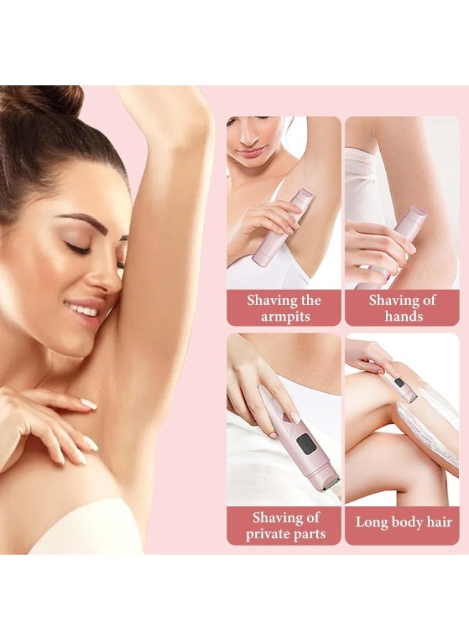 آلة حلاقة كهربائية للنساء 2 في 1، رأس مزدوج، ماكينة حلاقة مقاومة للماء، لاسلكية للاستخدام الرطب والجاف، لإزالة الشعر من الوجه، منطقة الب، الإبطين، الساقين، الذراعين والجسم - Image 2