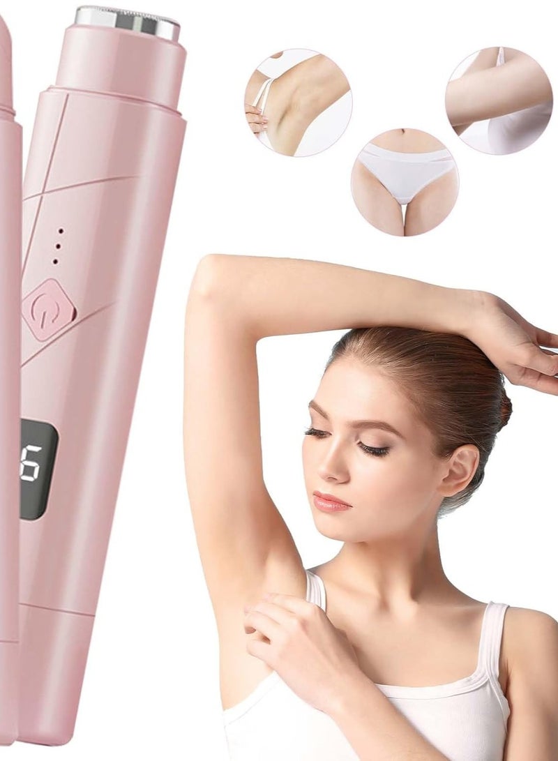 آلة حلاقة كهربائية للنساء 2 في 1، رأس مزدوج، ماكينة حلاقة مقاومة للماء، لاسلكية للاستخدام الرطب والجاف، لإزالة الشعر من الوجه، منطقة الب، الإبطين، الساقين، الذراعين والجسم - Image 1