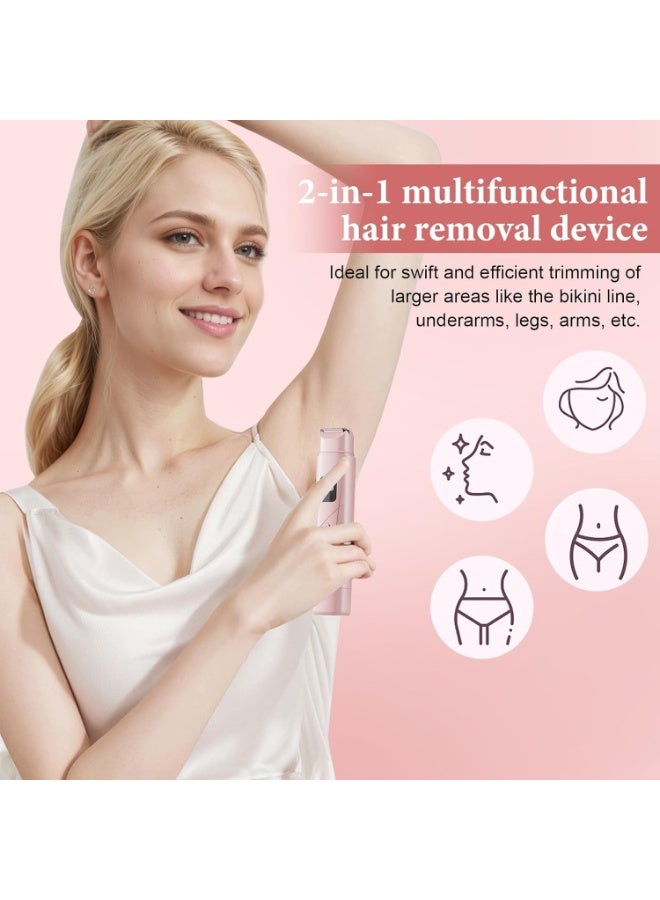 آلة حلاقة كهربائية للنساء 2 في 1، رأس مزدوج، ماكينة حلاقة مقاومة للماء، لاسلكية للاستخدام الرطب والجاف، لإزالة الشعر من الوجه، منطقة الب، الإبطين، الساقين، الذراعين والجسم - Image 5