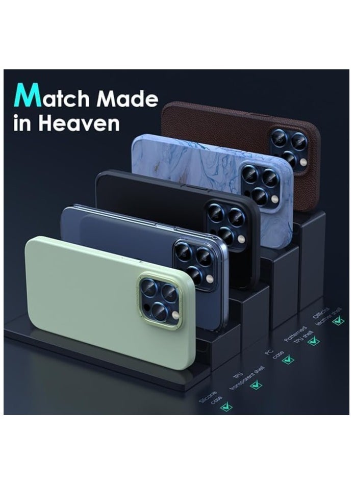 Raxoom Camera Lens Protector for iPhone 15 Pro/iPhone 15 Pro Max, [1 Step Installation Tray] Tempered Glass Screen Protector Metal Individual Camera Cover Accessories Case (Blue Titanium) - Image 4