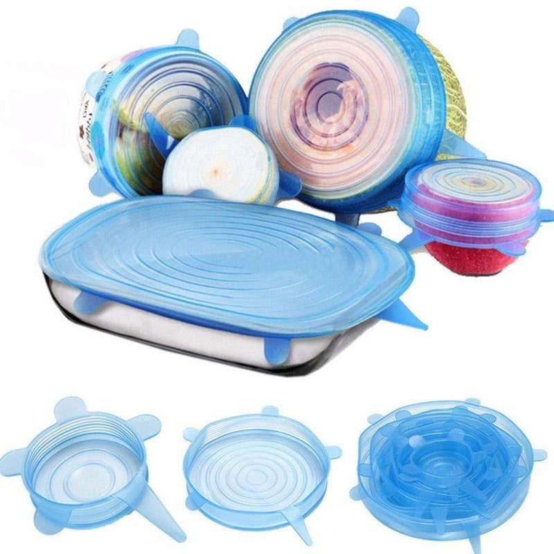 Ngel Silicone Lid Covers for Bowls, Cups, Pots, Multicolor -(Pack of 6) - Image 1