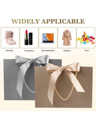 2 Pcs Large Gift Bag, Birthday Gift Bag With 2-Color Ribbon, 2 Greeting Cards and 4 Sheets Tissue Paper, Portable Paper Gift Bag for Birthday Parties, Wedding Parties, Baby Showers, Christmas - view 2