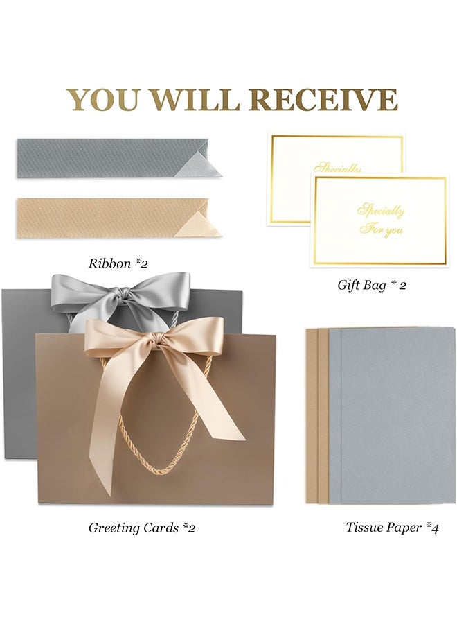 ليمون كيس هدايا كبير من قطعتين، كيس هدايا عيد ميلاد مع شريطين بلونين، بطاقتي تهنئة وأربع ورقات مناديل ورقية، كيس هدايا ورقي محمول لحفلات أعياد الميلاد، حفلات الزفاف، حفلات استقبال المواليد، وعيد الميلاد. - Image 3