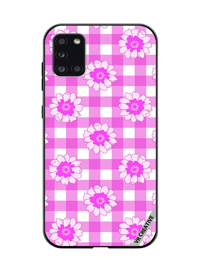 VR CREATIVE Protective Case Cover For Samsung Galaxy A31 Checkered Pattern Gingham Design Multicolour - Image 1