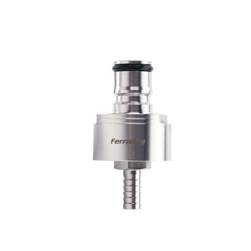 Ferroday Stainless Steel Carbonation Cap Forced Carbonation PET Bottle Filling 5/16 Barb CO2 Coupling to Carbonate Soda Beer Stainless Steel PET Bottle Carbonation Cap + O-ring + Gasket - Image 1