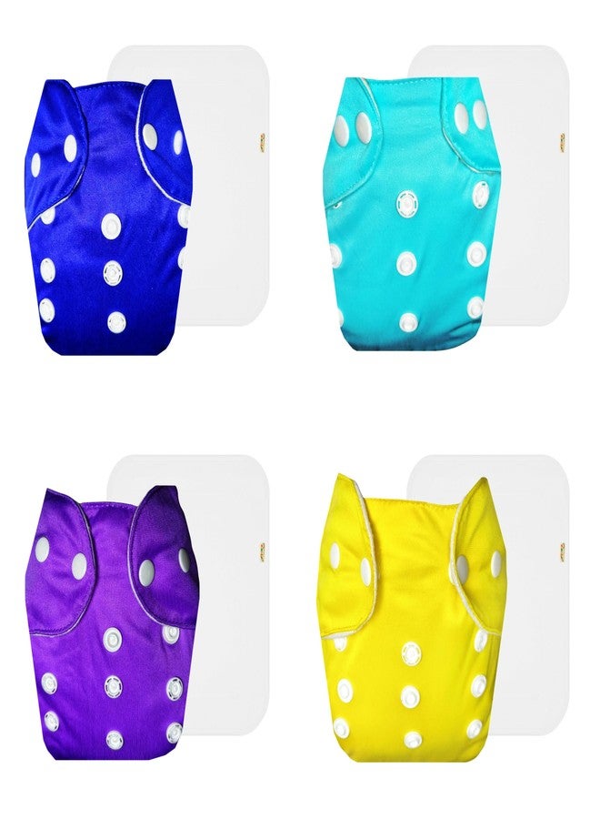 حفاضات دمبلدو لايت القماشية مع حشوة قطنية (عبوة من 4) | شعور بالجفاف والراحة | تهوية جيدة | مناسبة للسفر | مصممة من قبل أمهات | من 3 أشهر إلى سنتين | للجنسين - Image 1